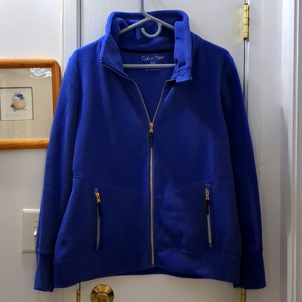 Calvin Klein Performance Fleece jacket medium blue zip up